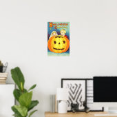Poster vintage de salutation Halloween (Bureau à domicile)