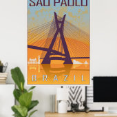 Poster vintage de Sao Paulo (Bureau à domicile)