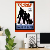 Poster vintage de sécurité de travail WPA Imprimer (Bureau à domicile)