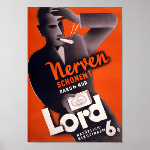 Poster vintage de seigneur Cigarettes German