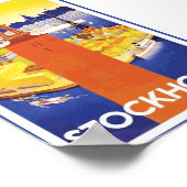 Poster vintage de Stockholm Suède (Coin)