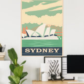Poster vintage de Sydney (Bureau à domicile)