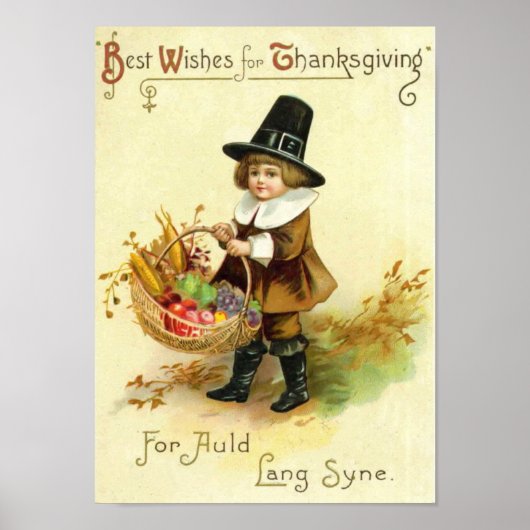 Poster vintage de Thanksgiving (Devant)
