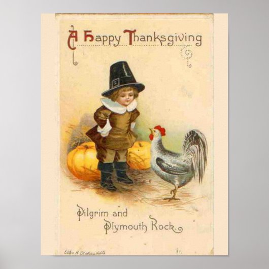 Poster vintage de Thanksgiving (Devant)