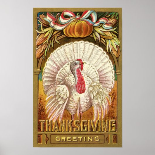 Poster vintage de Thanksgiving (Devant)