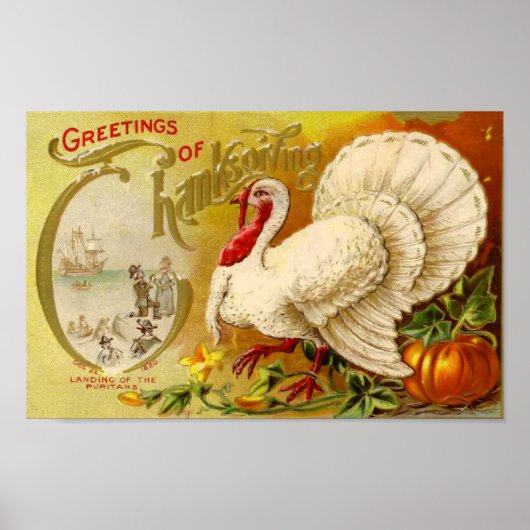 Poster vintage de Thanksgiving (Devant)