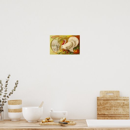 Poster vintage de Thanksgiving (Cuisine)