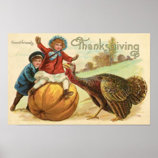 Poster vintage de Thanksgiving (Devant)