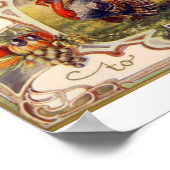 Poster vintage de Thanksgiving — Turquie (Coin)