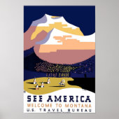 Poster vintage de voyage Montana (Devant)