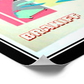 Poster vintage de voyage Sao Paulo Brésil (Coin)