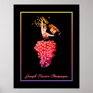 Poster Vintage, Deco, Perrier Champagne Ad