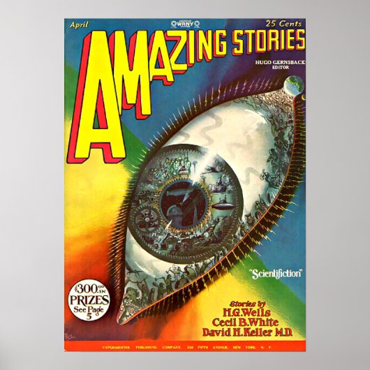 Poster Vintage Déplaisant Futur Science Fiction (Devant)