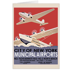 Poster vintage des aéroports de New York - vers 19