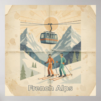 Poster vintage des Alpes