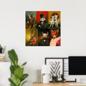 Poster vintage des animaux habillés (Bureau à domicile)