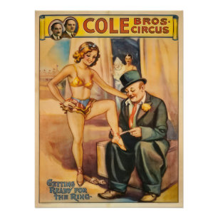 Poster vintage des artistes de cirque