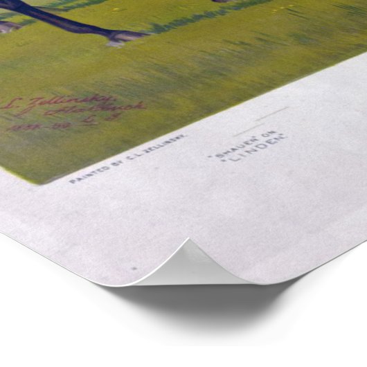 Poster vintage des chevaux de course (Coin)