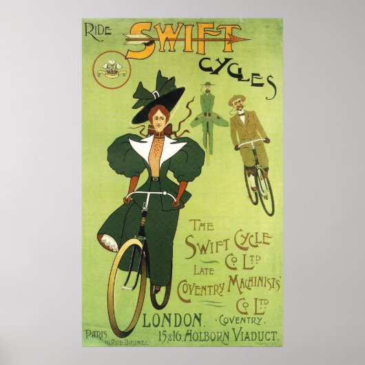 Poster vintage des cycles rapides (Devant)