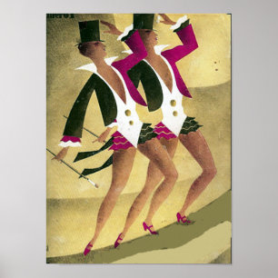 Poster vintage des danseurs Imprimer