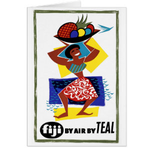 Poster vintage des Fidji reconstitué