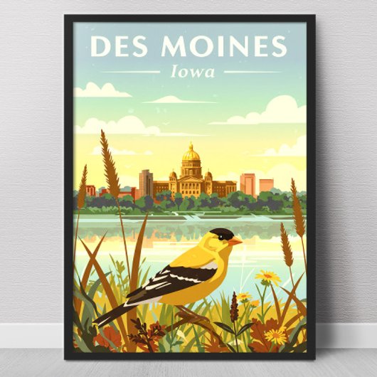 Poster Vintage Des Moines Iowa