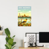 Poster Vintage Des Moines Iowa (Bureau à domicile)