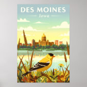Poster Vintage Des Moines Iowa (Devant)
