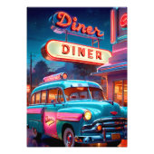 Poster Vintage Diner Lights (Devant)