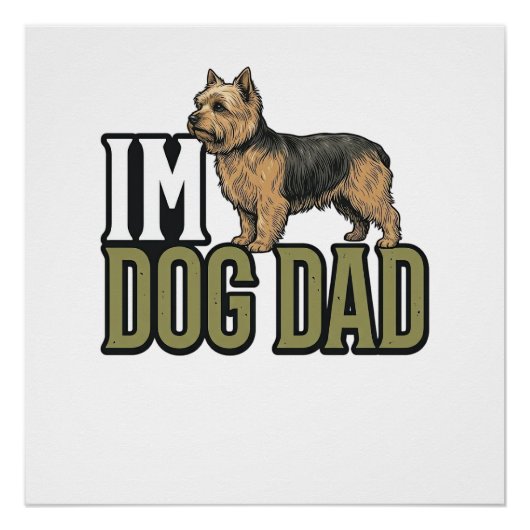 Poster Vintage Dog Dad Terrier Engraving Shirt Design_1 (Devant)