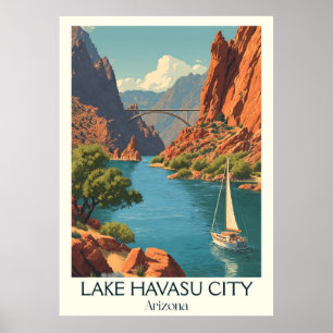 Poster vintage du lac Havasu City Arizona Retro