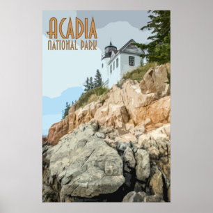 Poster vintage du parc national Acadia