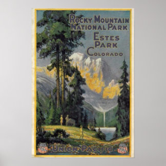 Poster vintage du Parc national des Rocheuses