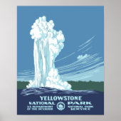 Poster vintage du parc national Yellowstone (Devant)