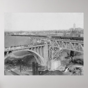 Poster vintage du réseau ferroviaire Spokane