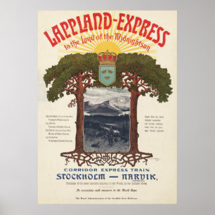 Poster vintage Du Train Lappland-Express
