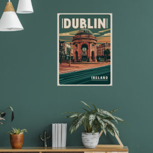 Poster Vintage Dublin ville, Irlande république cadeaux d