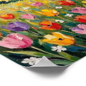 Poster Vintage Easter Tulip Field Spring Art (Coin)