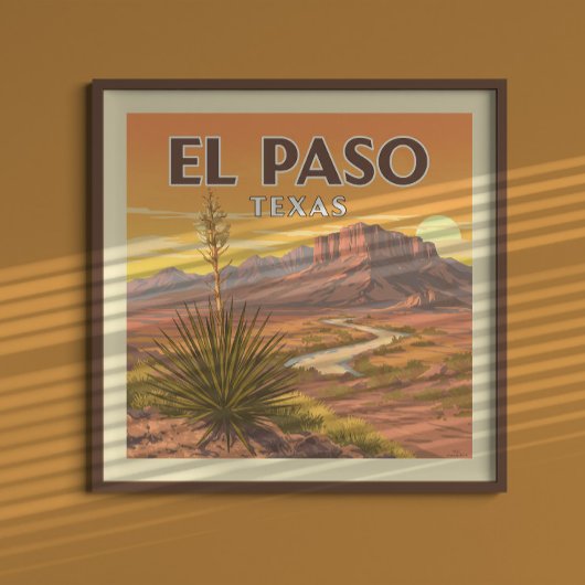Poster Vintage El Paso Texas