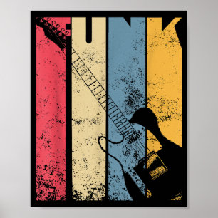 Poster Vintage Electric Guitar Funk Musique amant cadeaux