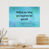Poster Vintage Emerson Happiness Citation Inspiration Ble (Cuisine)