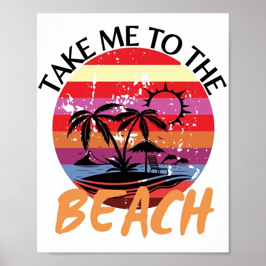 Poster Vintage Emmenez-Moi À La Plage Été (Devant)