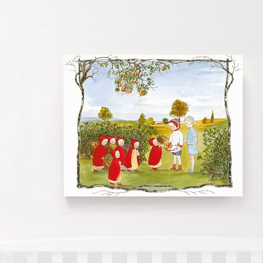 Poster Vintage Enfants et Bébés Mignons de Prairie