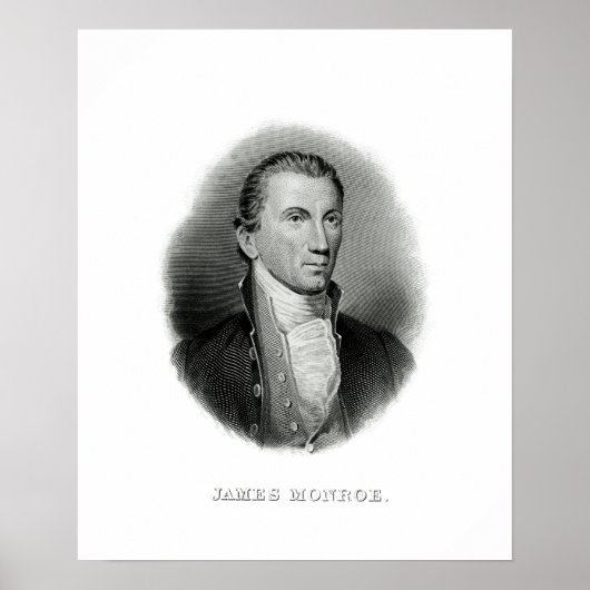 Poster Vintage Engraving President James Monroe (Devant)