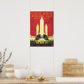 Poster vintage équitable du monde de Chicago (Cuisine)