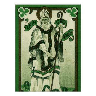 Poster Vintage - Erin Go Bragh - Vœux de la Saint-Patrick