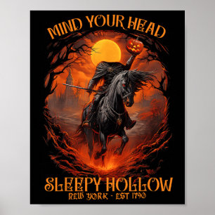 Poster Vintage Esprit Votre Tête Sleepy Hollow Hors Sans