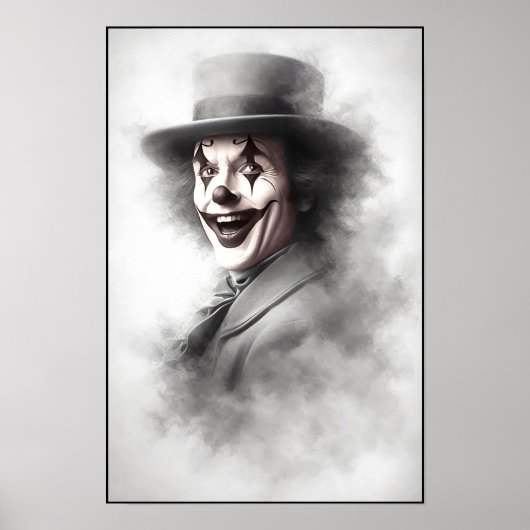 Poster Vintage Evil Clown in Top Hat (Devant)