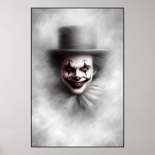 Poster Vintage Evil Clown in Top Hat (Devant)
