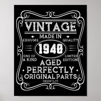 Poster Vintage Fabriqué En 1940 Retro Classic